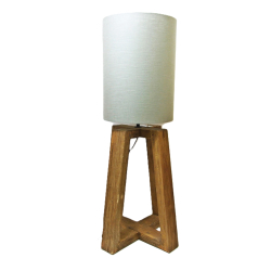 Lampa podłogowa / stołowa Trapez drewno egzotyczne 95cm